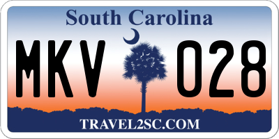 SC license plate MKV028