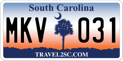 SC license plate MKV031