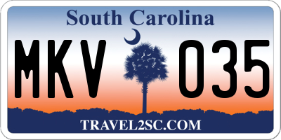 SC license plate MKV035