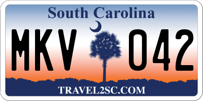 SC license plate MKV042