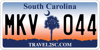 SC license plate MKV044