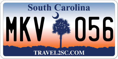 SC license plate MKV056
