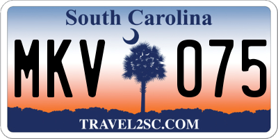 SC license plate MKV075