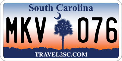 SC license plate MKV076