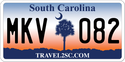 SC license plate MKV082