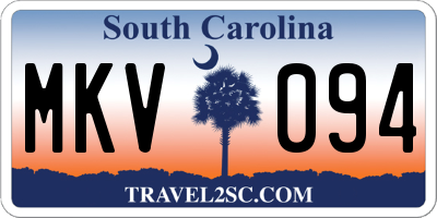 SC license plate MKV094