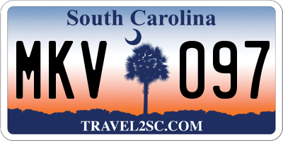 SC license plate MKV097