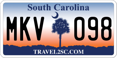 SC license plate MKV098