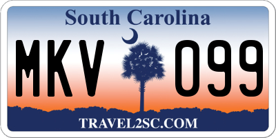 SC license plate MKV099