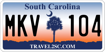 SC license plate MKV104