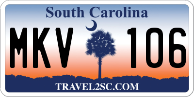 SC license plate MKV106