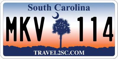 SC license plate MKV114