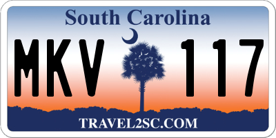 SC license plate MKV117