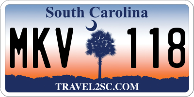 SC license plate MKV118