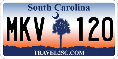 SC license plate MKV120