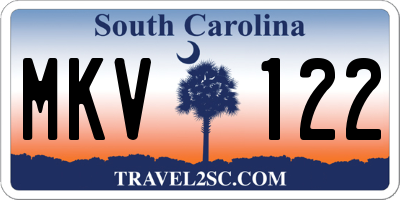 SC license plate MKV122