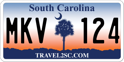 SC license plate MKV124