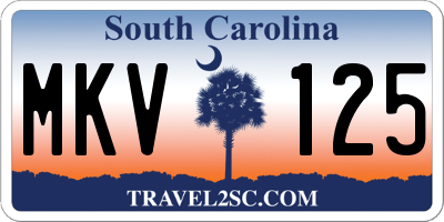 SC license plate MKV125