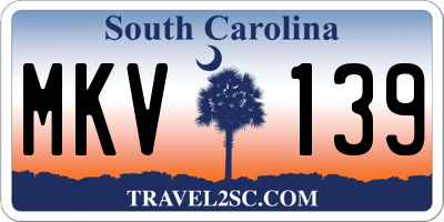 SC license plate MKV139