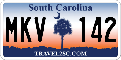 SC license plate MKV142