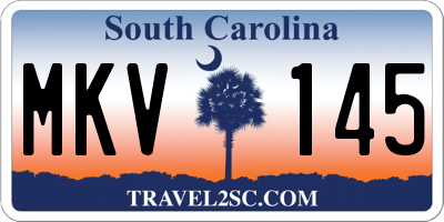 SC license plate MKV145