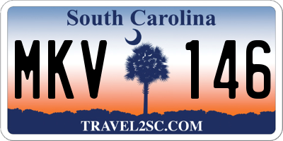 SC license plate MKV146