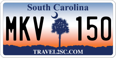 SC license plate MKV150