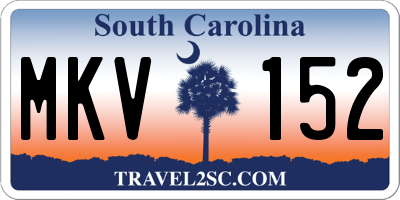 SC license plate MKV152
