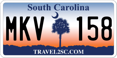 SC license plate MKV158