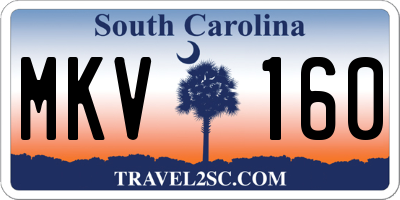 SC license plate MKV160