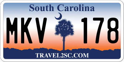 SC license plate MKV178