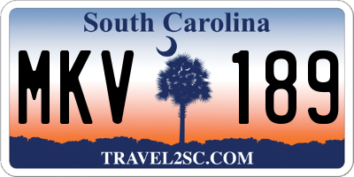 SC license plate MKV189