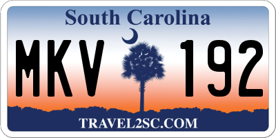 SC license plate MKV192