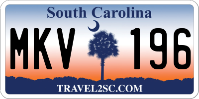SC license plate MKV196