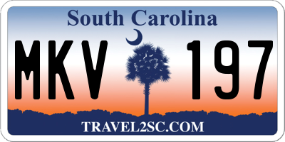 SC license plate MKV197