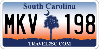 SC license plate MKV198