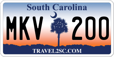 SC license plate MKV200