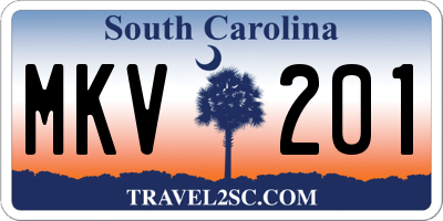 SC license plate MKV201