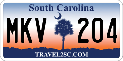 SC license plate MKV204