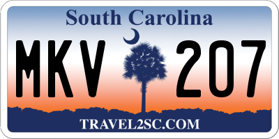 SC license plate MKV207