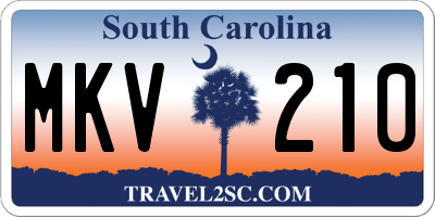 SC license plate MKV210
