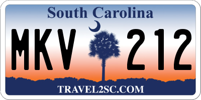 SC license plate MKV212