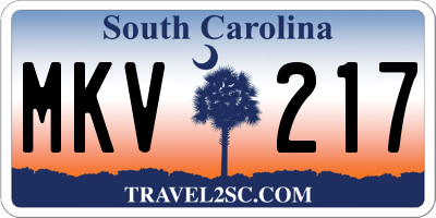 SC license plate MKV217