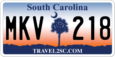SC license plate MKV218