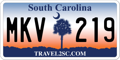 SC license plate MKV219