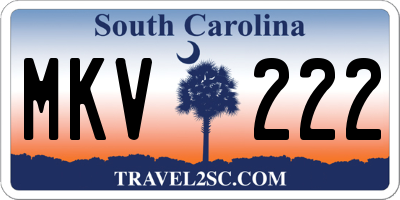 SC license plate MKV222