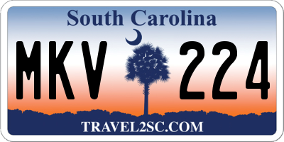SC license plate MKV224