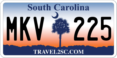 SC license plate MKV225