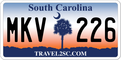 SC license plate MKV226