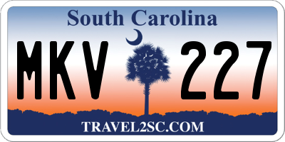 SC license plate MKV227